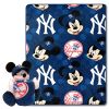 Yankees OFFICIAL MLB & Disney's Mickey Mouse Character Hugger Pillow & Silk Touch Throw Set; 40" x 50"