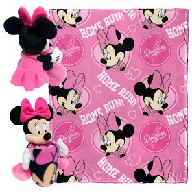 Dodgers OFFICIAL MLB & Disney's Minnie Mouse Character Hugger Pillow & Silk Touch Throw Set; 40" x 50"