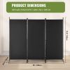 VEVOR Room Divider, 6.1 ft Room Dividers and Folding Privacy Screens (3-panel), Fabric Partition Room Dividers for Office, Bedroom, Dining Room, Study