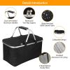 30L Insulated Picnic Basket Cooler Collapsible Food Delivery Storage Bag Grocery Market Basket Heat & Cool Insulation w/ Aluminum Handles