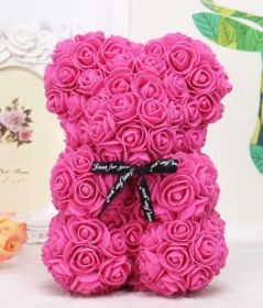 Rose Bear Eternal Rose Bear Creative Ornaments (Option: Rose Red-40cm-No gift box)