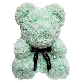 Rose Bear Eternal Rose Bear Creative Ornaments (Option: Light Green-40cm-No gift box)