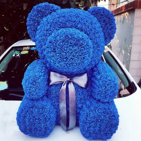 Rose Bear Eternal Rose Bear Creative Ornaments (Option: Royal-40cm-No gift box)