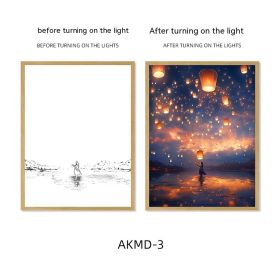 Couple Watch Fireworks Healing Lighting Painting Small Night Lamp Pendulum Painting (Option: AKMD3-Large Style 1)