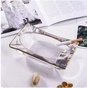 Crystal Glass Gold Rim Ashtray Prevent Fly Ash (Option: KTG7203 gold painting)