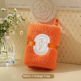 Household Fashion Personalized Gift Towel (Option: Orange Tulip-30X30cm)