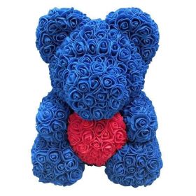 Rose Bear Eternal Rose Bear Creative Ornaments (Option: Royal Red-40cm-No gift box)