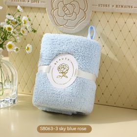 Household Fashion Personalized Gift Towel (Option: Sky Blue Rose-30X30cm)