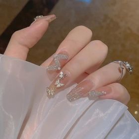 Japanese-style Armor Long Broken Diamond Streamer Fake Nails (Option: Z168style)