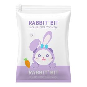 Vacuum Compression Bag Clothes Quilt Buggy Bag Large Capacity Moving Clothes Suction Vacuum Buggy Bag (Option: Purple Rabbit-80X100cm Extra Large)