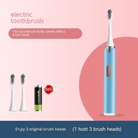 Waterproof Soft Bristle Electric Toothbrush (Color: Blue)