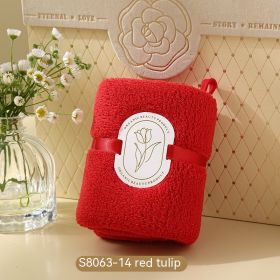 Household Fashion Personalized Gift Towel (Option: Red Tulip-30X30cm)