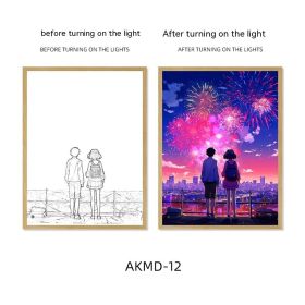 Couple Watch Fireworks Healing Lighting Painting Small Night Lamp Pendulum Painting (Option: AKMD 12-Small Size Style 2)