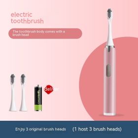 Waterproof Soft Bristle Electric Toothbrush (Color: Pink)