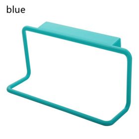 Cabinet Door Back Single-Rod Towel Rack Plastic Seamless Rag Rack Towel Bar (Option: Blue-190mm)