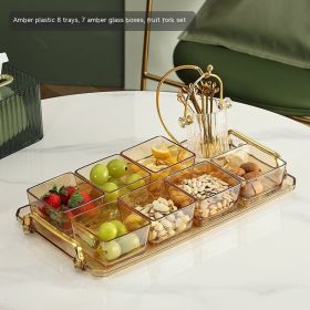 Fruit Plate Living Room Coffee Table Household Storage Box (Option: Amber 7 Grids Without Cover)