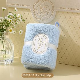 Household Fashion Personalized Gift Towel (Option: Sky Blue Tulip-30X30cm)