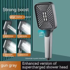 Shower Nozzle Shower Supercharged Super Water Heater (Option: Gun Gray)