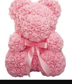 Rose Bear Eternal Rose Bear Creative Ornaments (Option: Light Pink-25cm-No gift box)