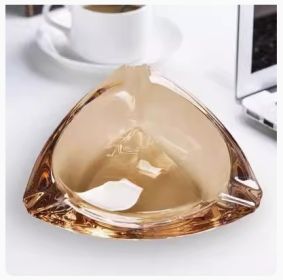 Crystal Glass Gold Rim Ashtray Prevent Fly Ash (Option: KTG7204 gold)