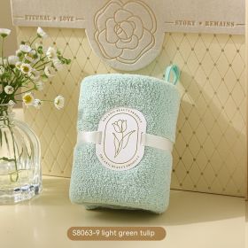 Household Fashion Personalized Gift Towel (Option: Light Green Tulip-30X30cm)