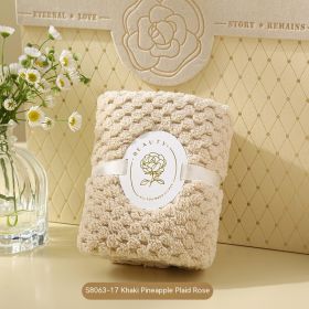 Household Fashion Personalized Gift Towel (Option: Khaki Pineapple Lattice Rose-30X30cm)