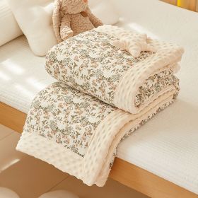 Wrinkle Yarn Bean Quilt Cotton Gauze (Option: Deer Garden-115x145)