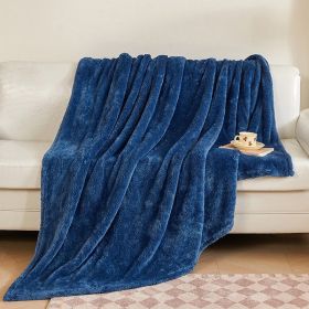 Bejirog Air Conditioning Berber Fleece Blanket (Option: Dark Blue-150x210cm)