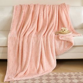 Bejirog Air Conditioning Berber Fleece Blanket (Option: Light Pink-150x210cm)