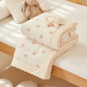 Wrinkle Yarn Bean Quilt Cotton Gauze (Option: Pink Rabbit Head-115x145)