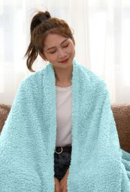 Bejirog Air Conditioning Berber Fleece Blanket (Option: Sky Blue-150x180cm)