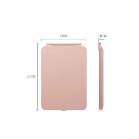 LED Touch Makeup Mirror With Light Flip Portable Folding (Option: Pink-Plus Small Round Mirror)