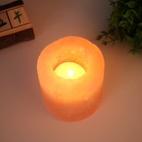 Himalayan Crystal Salt Light Candlestick Aromatherapy Decoration (Option: Cylindrical)