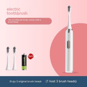 Waterproof Soft Bristle Electric Toothbrush (Color: White)