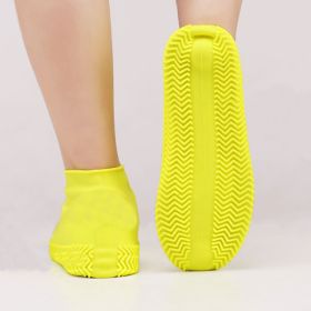 Vintage Rubber Boots Reusable Latex Waterproof Rain Shoes Cover Non-Slip Silicone Overshoes Boot Covers Unisex Shoes Accessories (Option: Yellow-S)