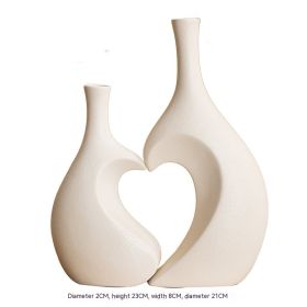 European-style Simple Ceramic Vase Living Room Wine Cabinet High-end (Option: Love Bottle White Pair)