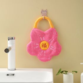 Coral Velvet Hanging Hand Towel (Option: Rose Red B-27x20cm)