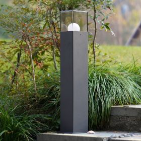Metal Outdoor Bollard Lamp/Path Light (Color: Dark Grey)