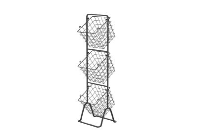 Oceanstar 3-Tier Metal Wire Storage Basket Stand with Removable Baskets ‚Äì Black (3FBS1842: 3FBS1842)