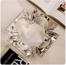 Crystal Glass Gold Rim Ashtray Prevent Fly Ash (Option: KTG7206 gold painting)