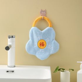 Coral Velvet Hanging Hand Towel (Option: Azure-27x20cm)