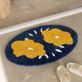 Bathroom Entrance Door Mat Blanket Bathroom Absorbent Floor Mat (Option: Huasheng-50 X80cm Imitation Cashmere)