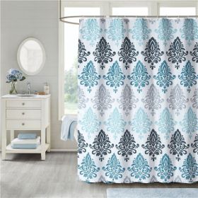 High-end Thickened Waterproof Bathroom Polyester Shower Curtain (Option: Noble Blue-150x180cm)