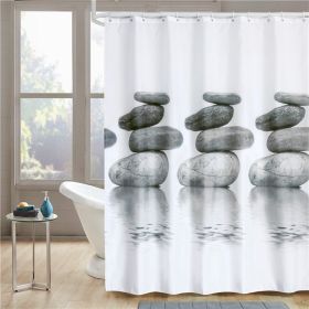 High-end Thickened Waterproof Bathroom Polyester Shower Curtain (Option: Gray Stone-150x180cm)