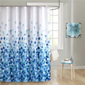 High-end Thickened Waterproof Bathroom Polyester Shower Curtain (Option: Blue Petals-200x200cm)